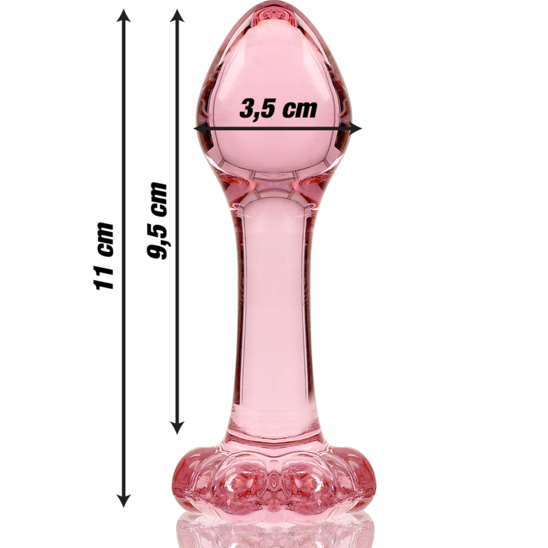 NEBULA SERIES BY IBIZA - PLUG ANAL MODÈLE 2 VERRE BOROSILICATE 11 X 3,5 CM ROSE