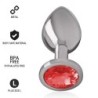 INTENSE - PLUG ANAL EN MÉTAL ALUMINIUM AVEC CRISTAL ROUGE TAILLE L