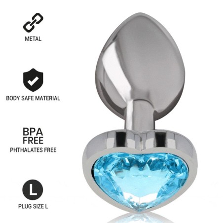 INTENSE - PLUG ANAL MÉTAL ALUMINIUM COEUR BLEU TAILLE L