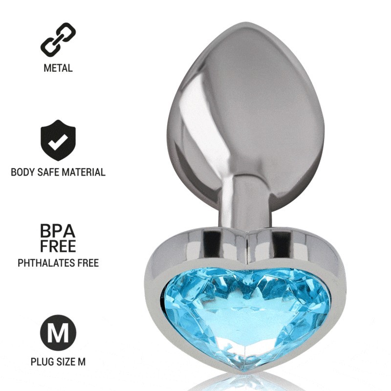 INTENSE - PLUG ANAL MÉTAL ALUMINIUM COEUR BLEU TAILLE M